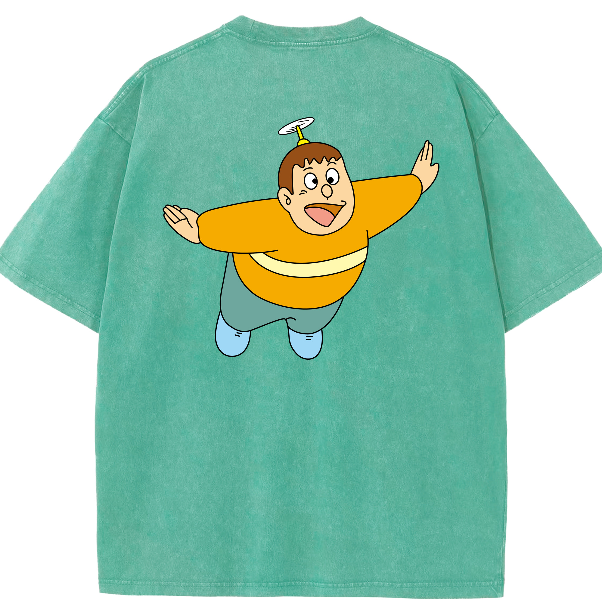 （画像用） ドラえもん 剛田武 Doraemon Gouta Takeshi 綿100% ヴィンテージ風 半袖Tシャツ（背面プリント）